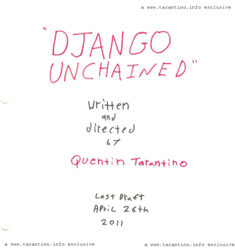 Django Unchained - gui&oacute;n